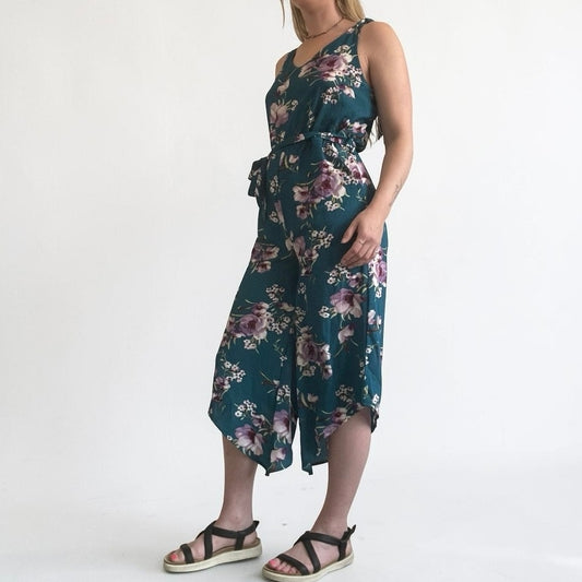 Belongsci Blue & Purple Floral Jumpsuit