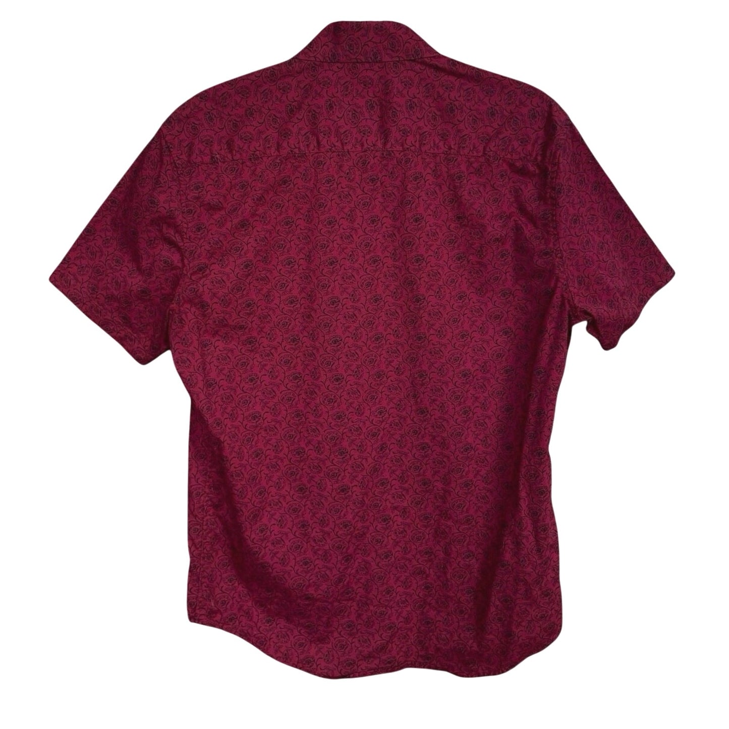 Consequence Mens Maroon Floral Short Sleeve Button Down Shirt