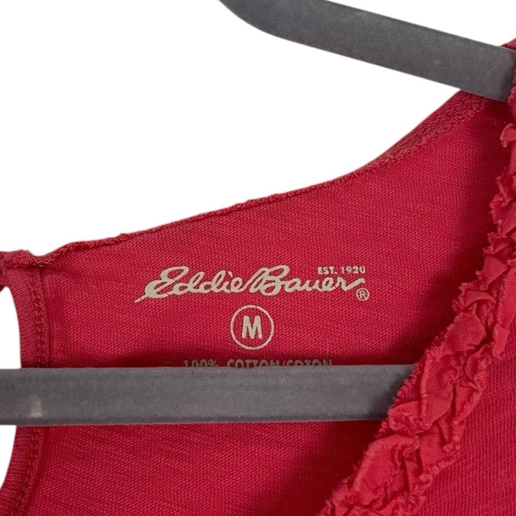 Eddie Bauer Pink Ruffled Tank Top Blouse