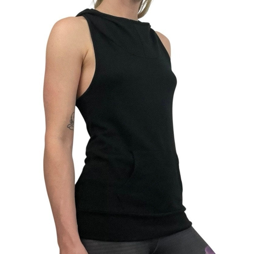 Mossimo Supply Co Black Hooded Open Cross Back Top