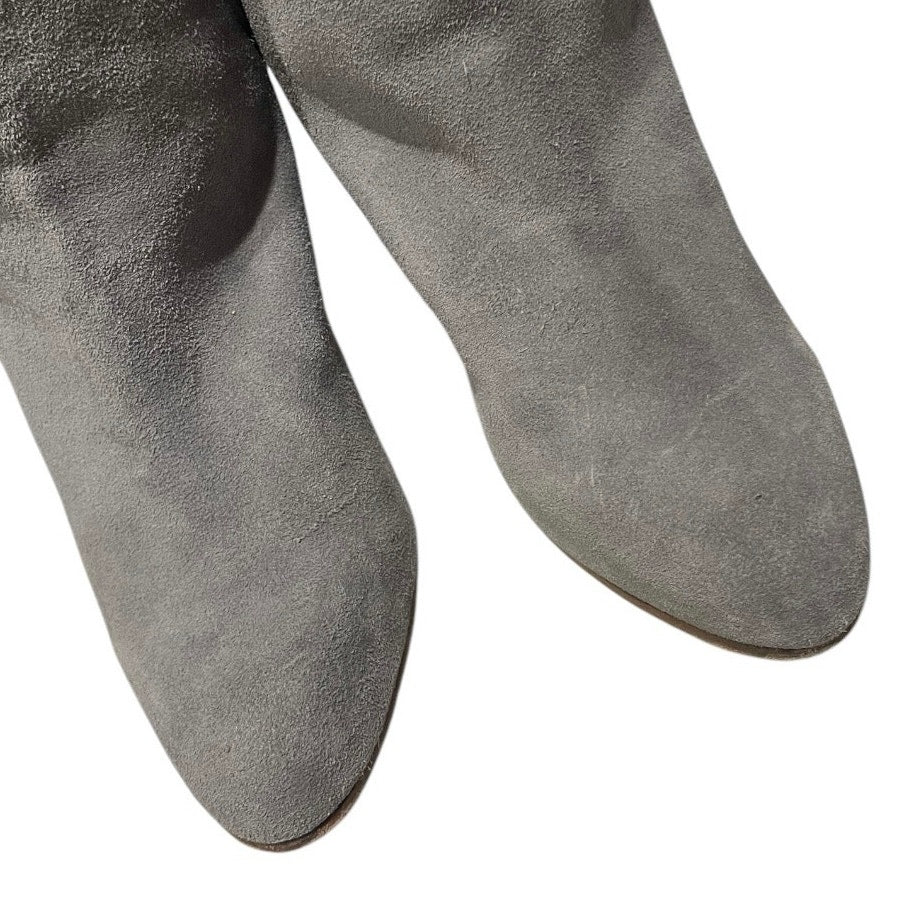 Freebird Grey Harlo Suede Heeled Ankle Boots