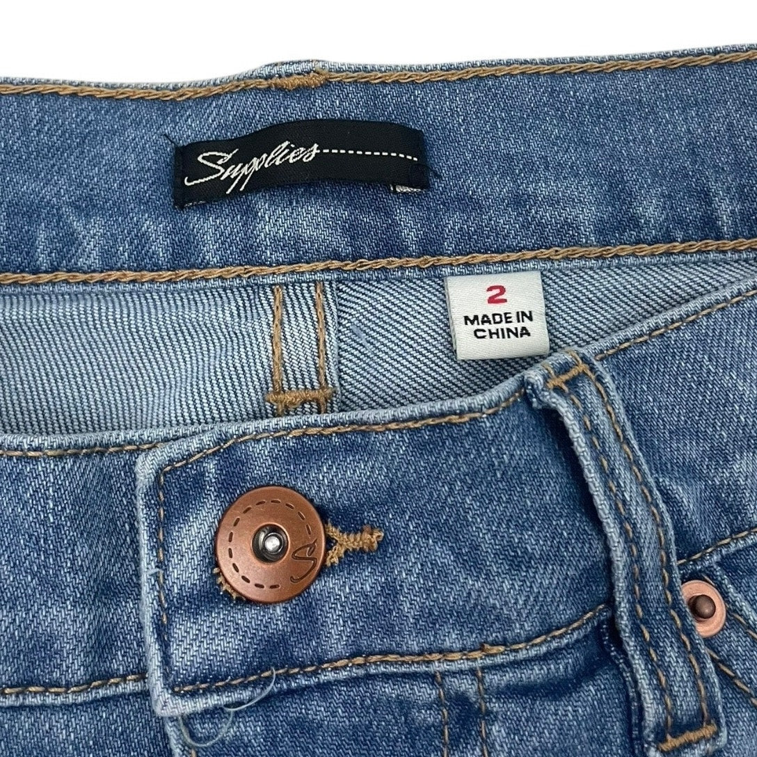 Supplies Distressed Midi Bermuda Denim Jean Shorts