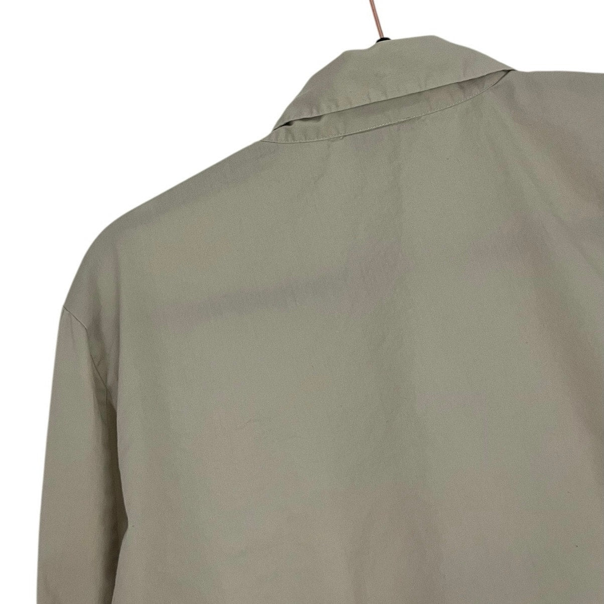 Willi Smith Stretch Beige Button Down Collared Blouse