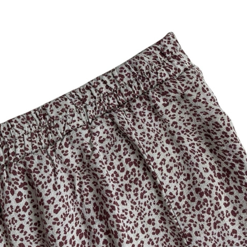 Soft Beige Cheetah Print Ruched Mini Skirt