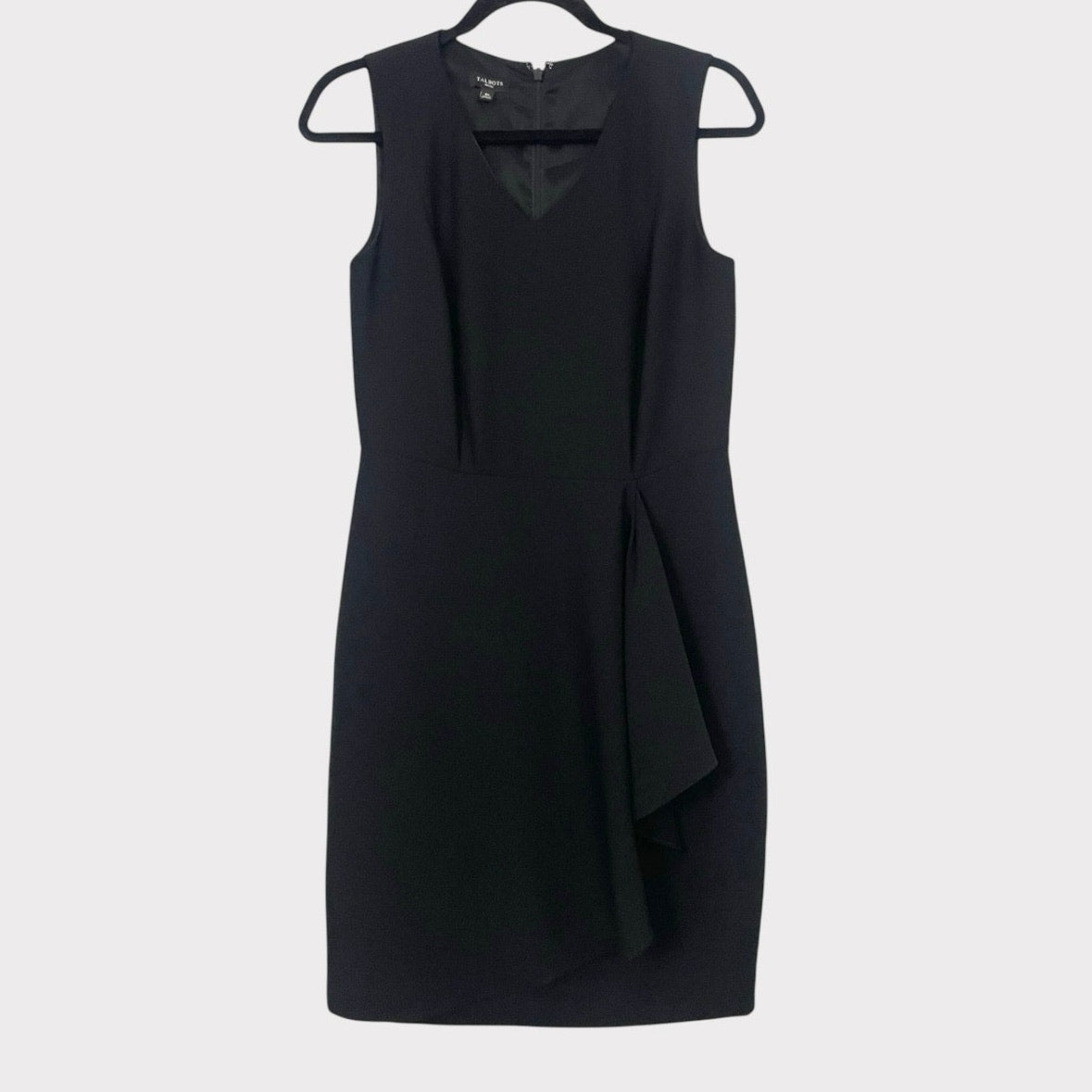 Talbots Petites Black A-Line V-Neck Dress
