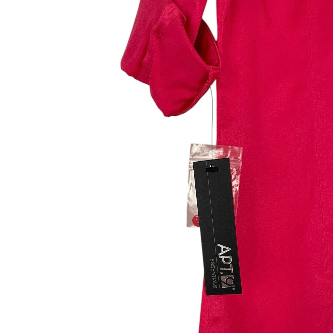 NWT Apt. 9 Essentials Vibrant Rouge Red Button Down Long Sleeve Blouse