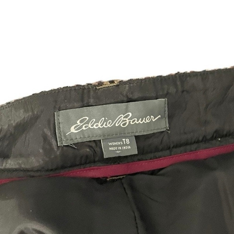 Eddie Bauer Brown Houndstooth Wool Skirt