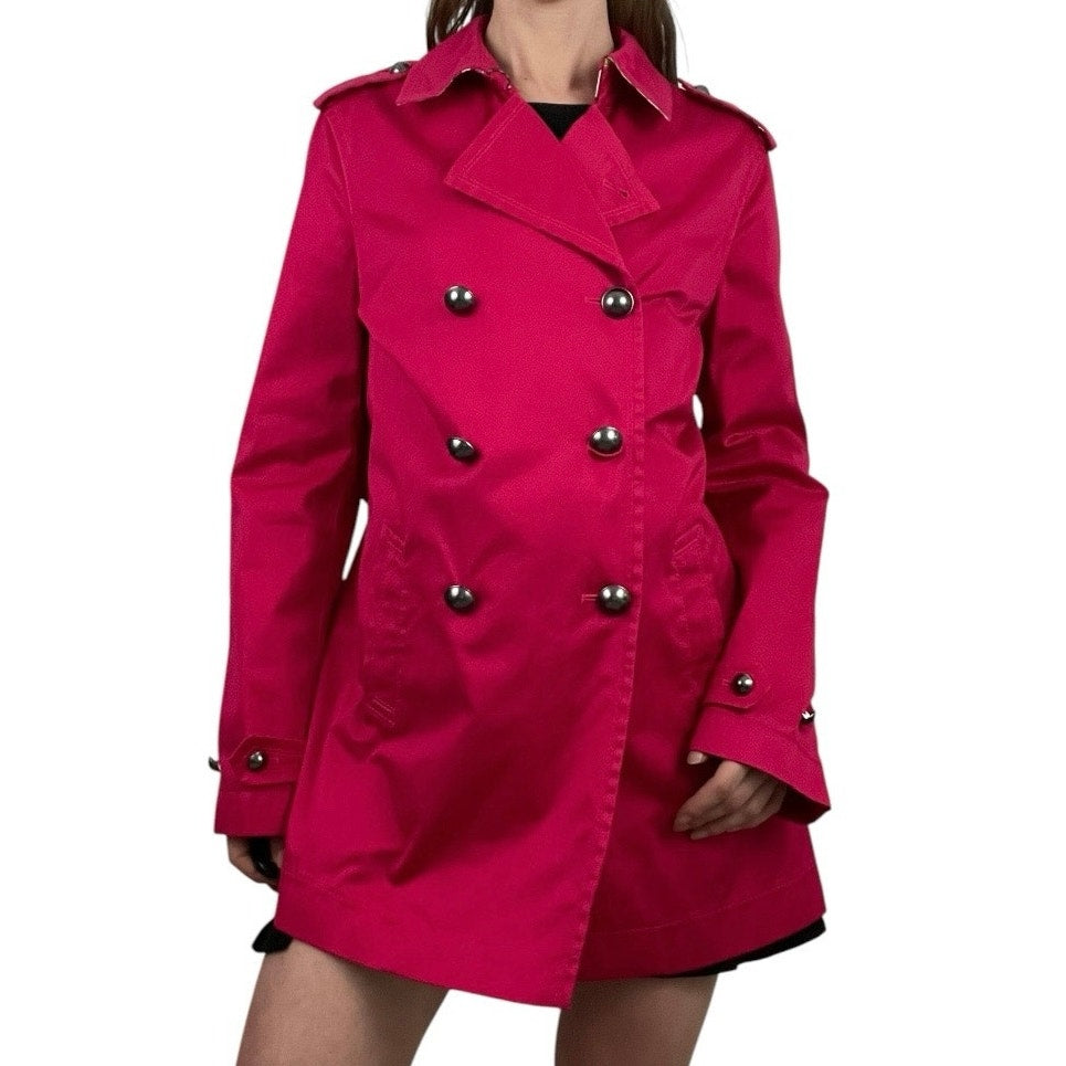 Tommy Hilfiger Vibrant Pink Button Down Collared Coat