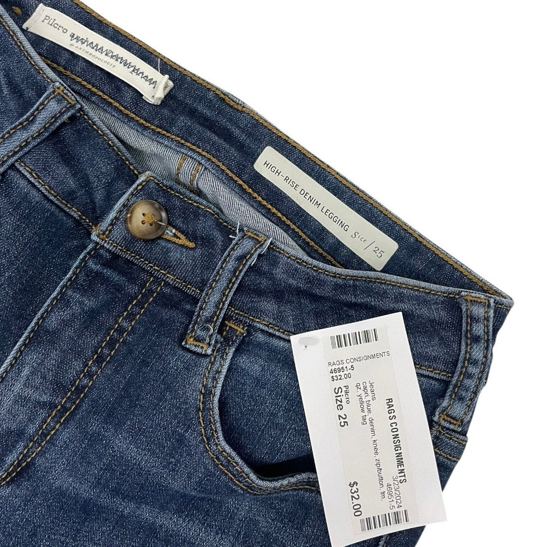 NWT Pilcro and the Letterpress High-Rise Denim Legging Capri Jeans