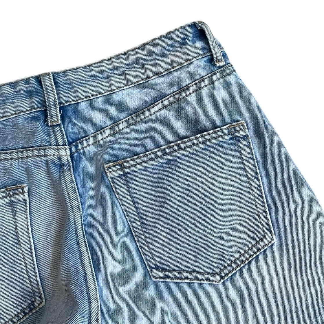 The Rockn Rev Super Distressed High Rise Light Wash Cuffed Jeans