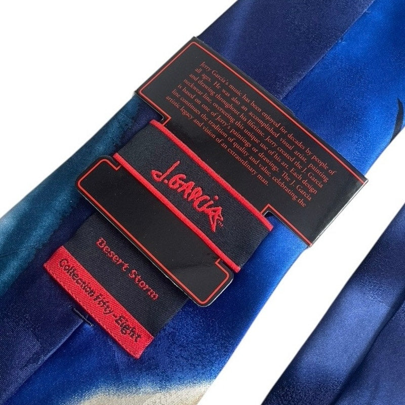 NWT J. Garcia Blue Desert Storm Collection 58 Silk Mens Neck Tie
