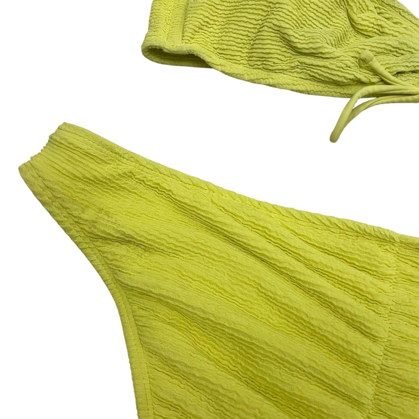 Xhilaration Vibrant Yellow Ribbed Padded Bikini
