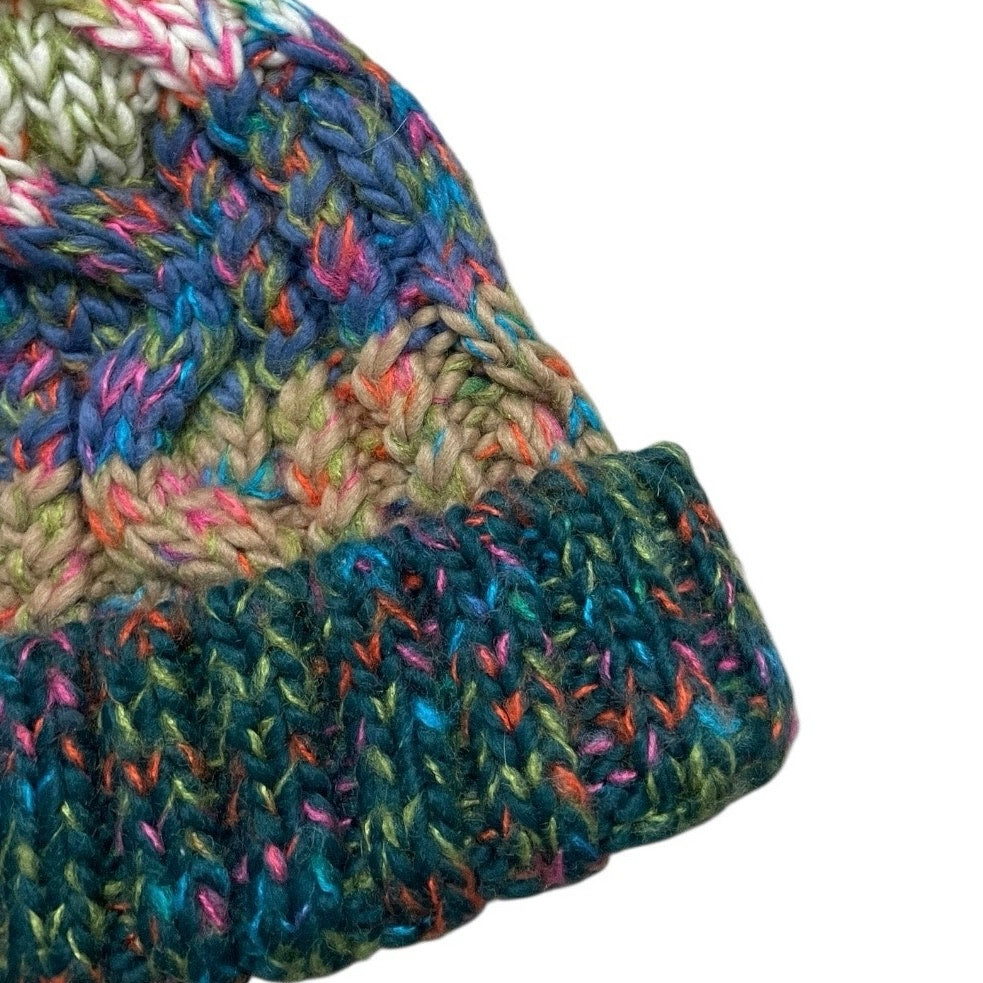 Myrtle Beach Colorful Cable Knit Pom Pom Beanie Hat