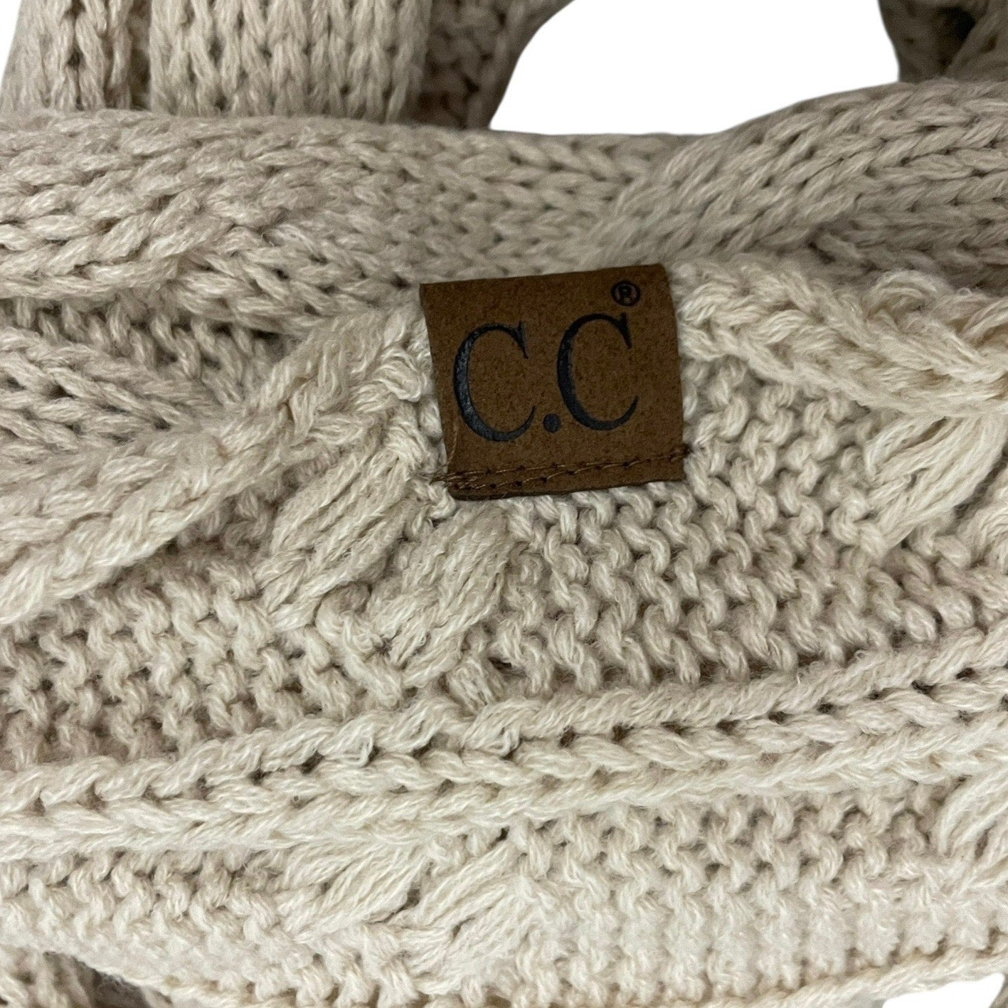 C.C Beige Knit Infinity Scarf