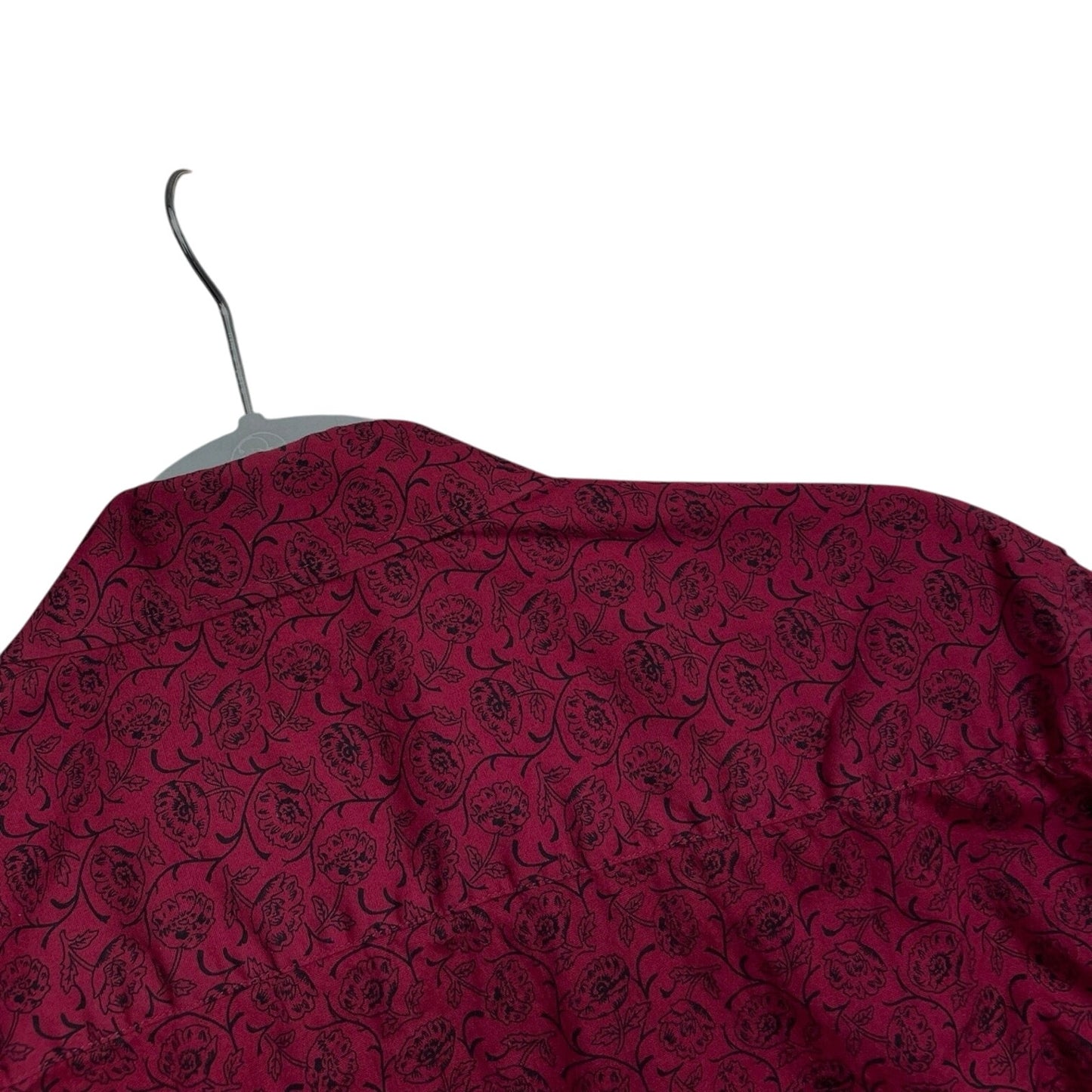 Consequence Mens Maroon Floral Short Sleeve Button Down Shirt