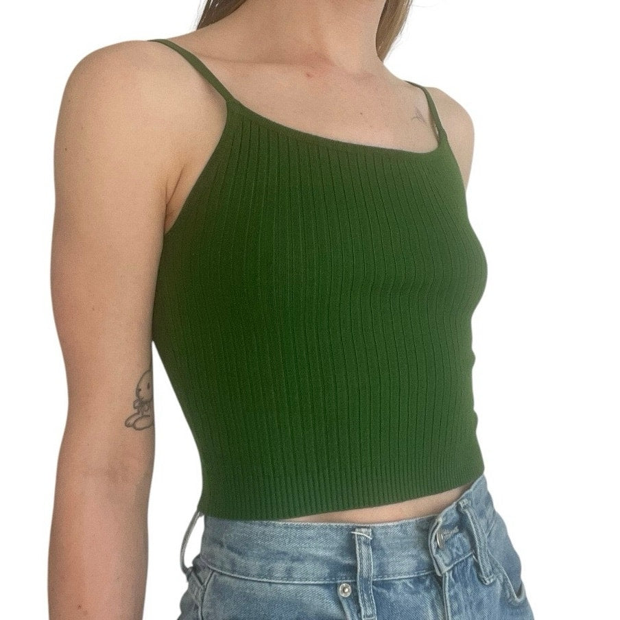 Forever 21 Green Ribbed Tank Top