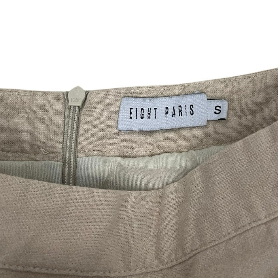 Eight Paris Beige Mini Skirt with Side Slit