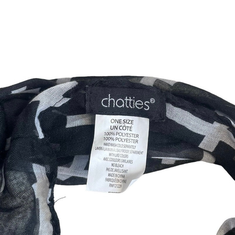 Chatties Black and White Cross Print Soft Infinity Scarf