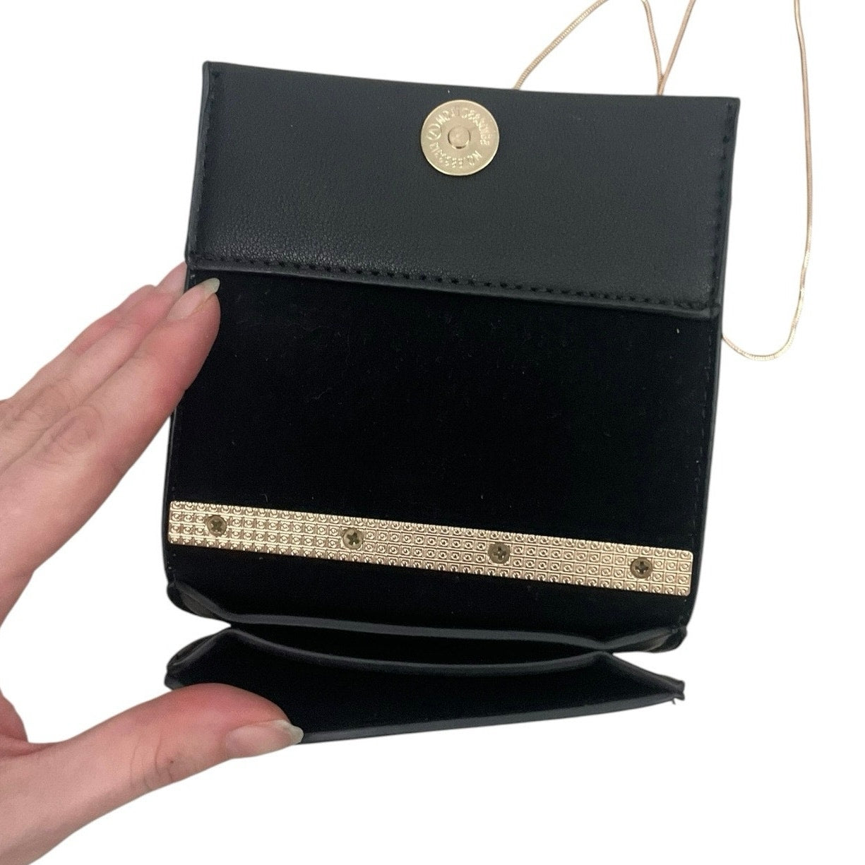 NWT Melie Bianco Ellie Black Leather Crossbody Purse