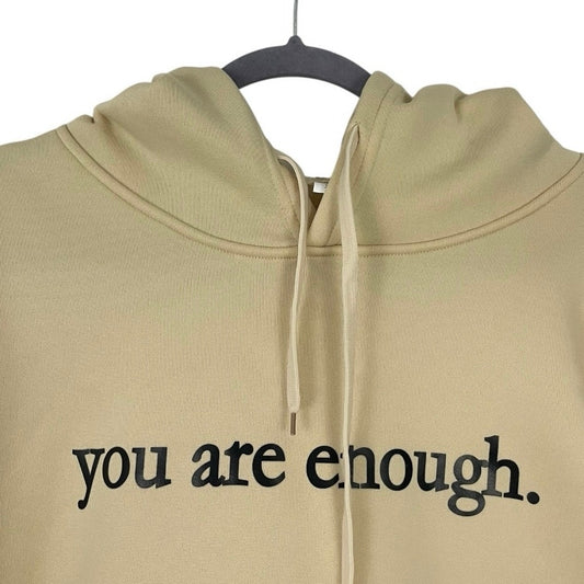 NWOT Still Here Cream "You Are Enough." Graphic Hoodie Sweatshirt