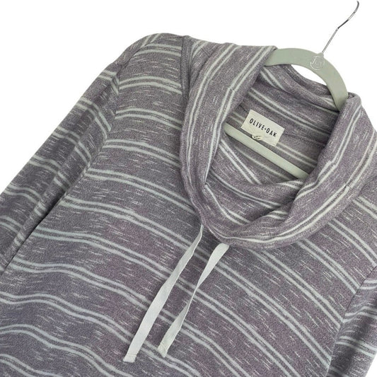 Olive + Oak Purple Striped Cowl Neck Sweatshirt