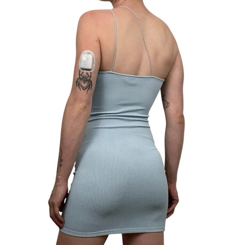 Divided Light Blue Ribbed One Shoulder Bodycon Mini Dress