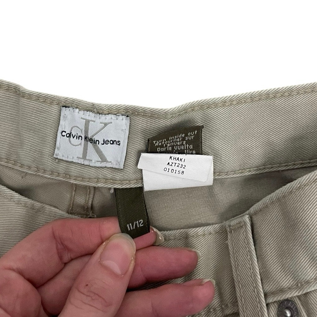 Calvin Klein Jeans Beige Flat Front Twill Khaki Shorts