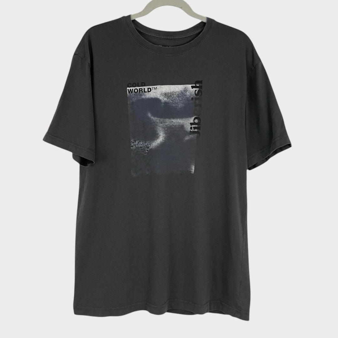 Jiberish Cold World Grey Graphic Short Sleeve Tee