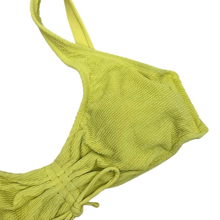 Xhilaration Vibrant Yellow Ribbed Padded Bikini