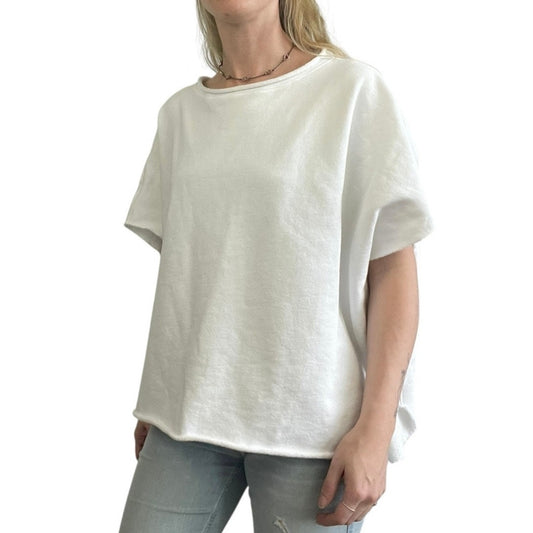 Frank & Eileen Tee Lab White One Size Crewneck Blouse