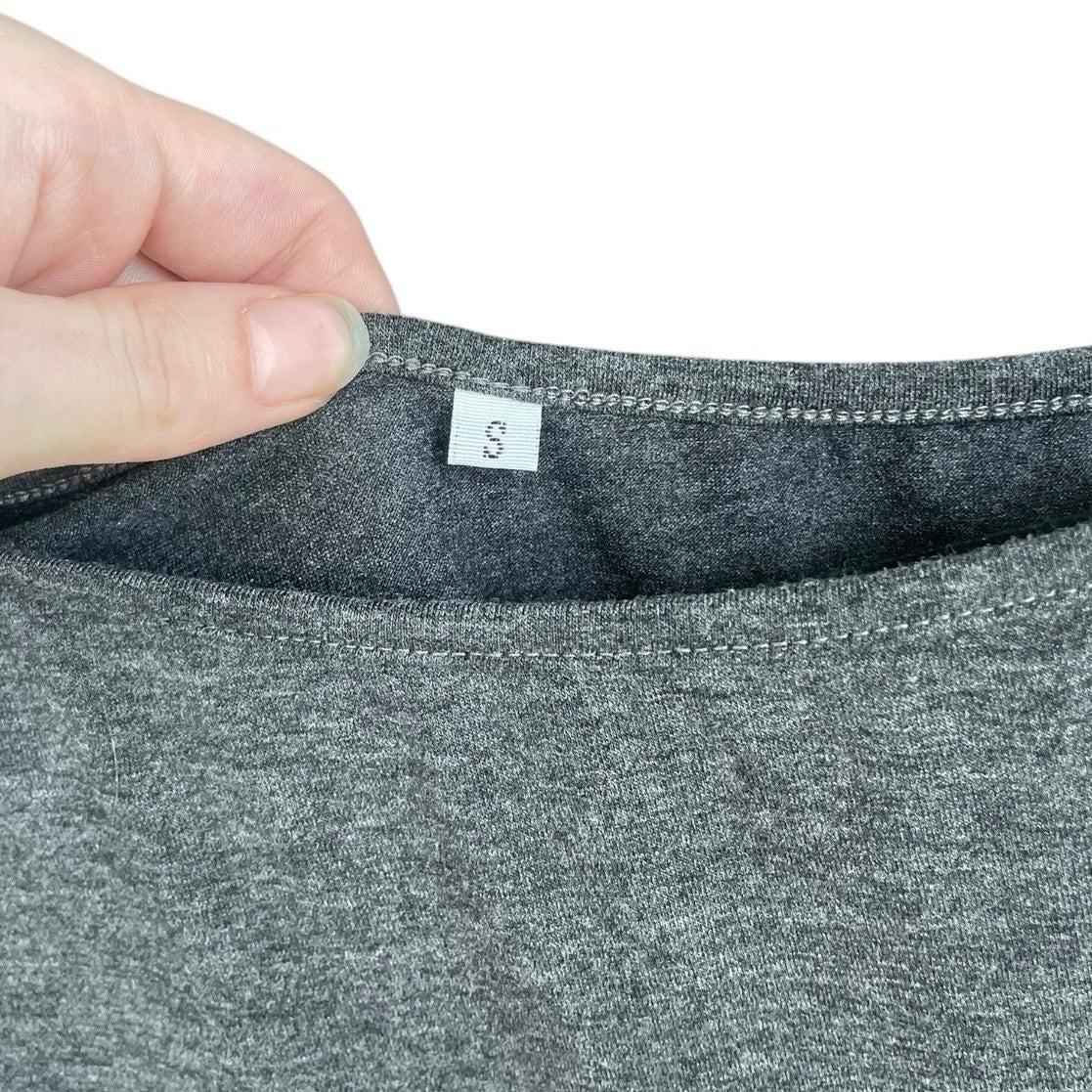 Soft Grey Asymmetrical Sleeve Blouse