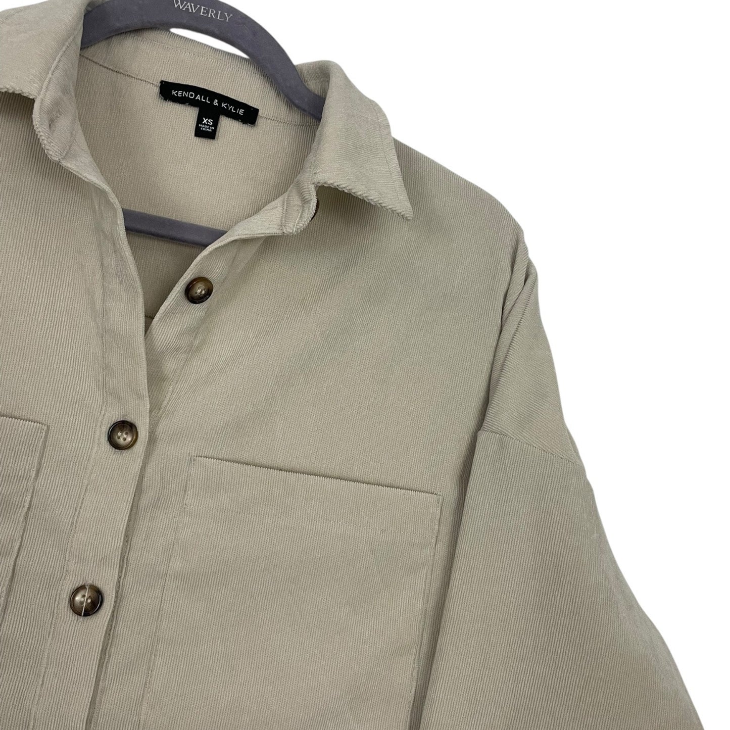 Kendall & Kylie Tan Corduroy Button Down Jacket