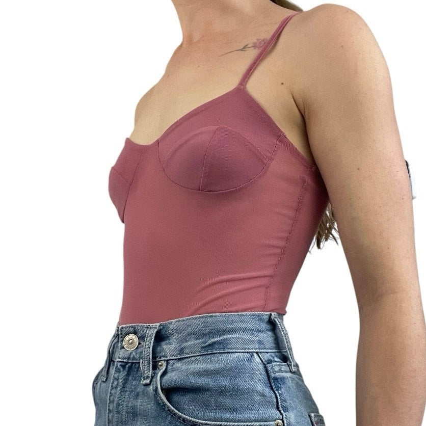 Forever 21 Sheer Pink Bodysuit