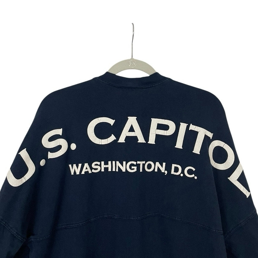 Spirit U.S. Capitol Washington, D.C. Navy Blue Graphic Long Sleeve Crewneck