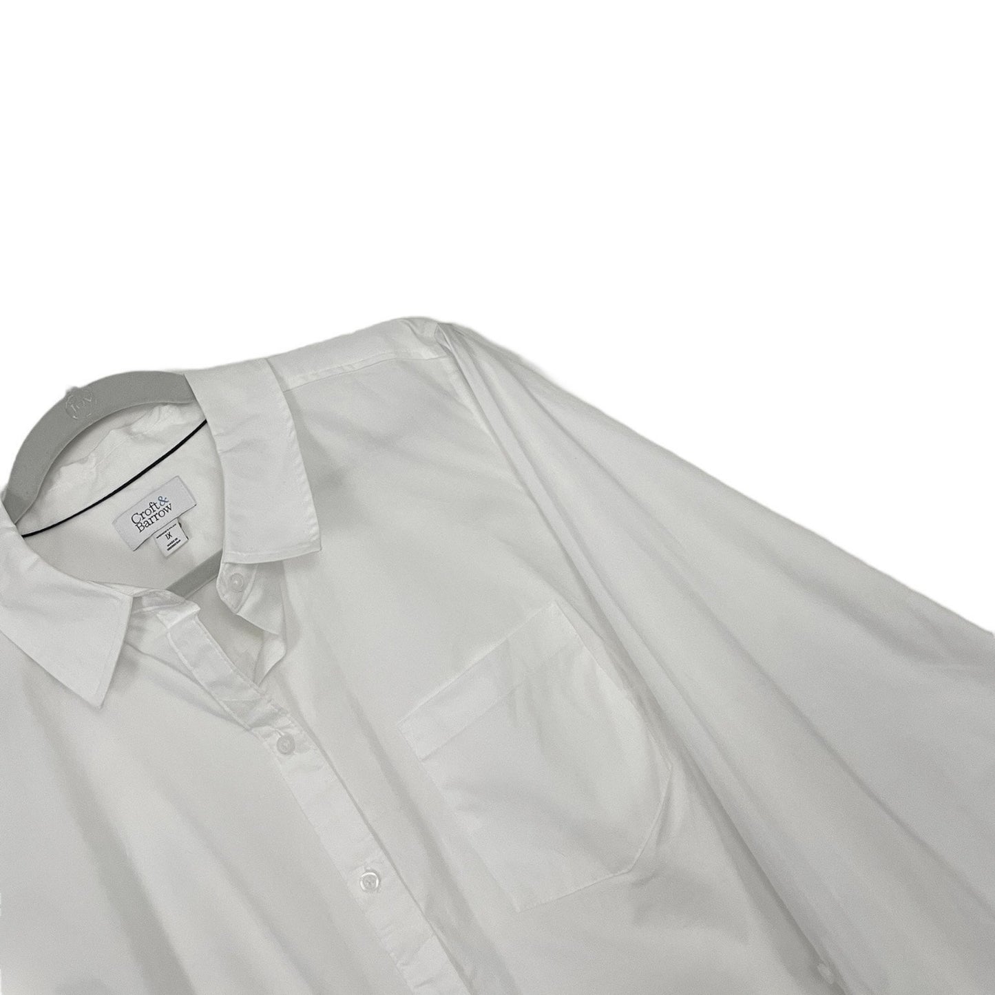NWT Croft & Barrow White Long Sleeve Button Down The Classic Shirt