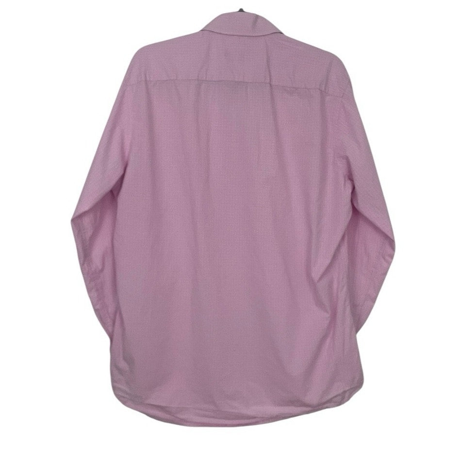 JB Workshop Mens Pink Grid Check Long Sleeve Button Down Shirt