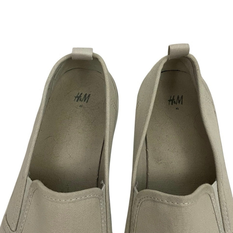 H&M Tan Canvas Slip On Sneakers