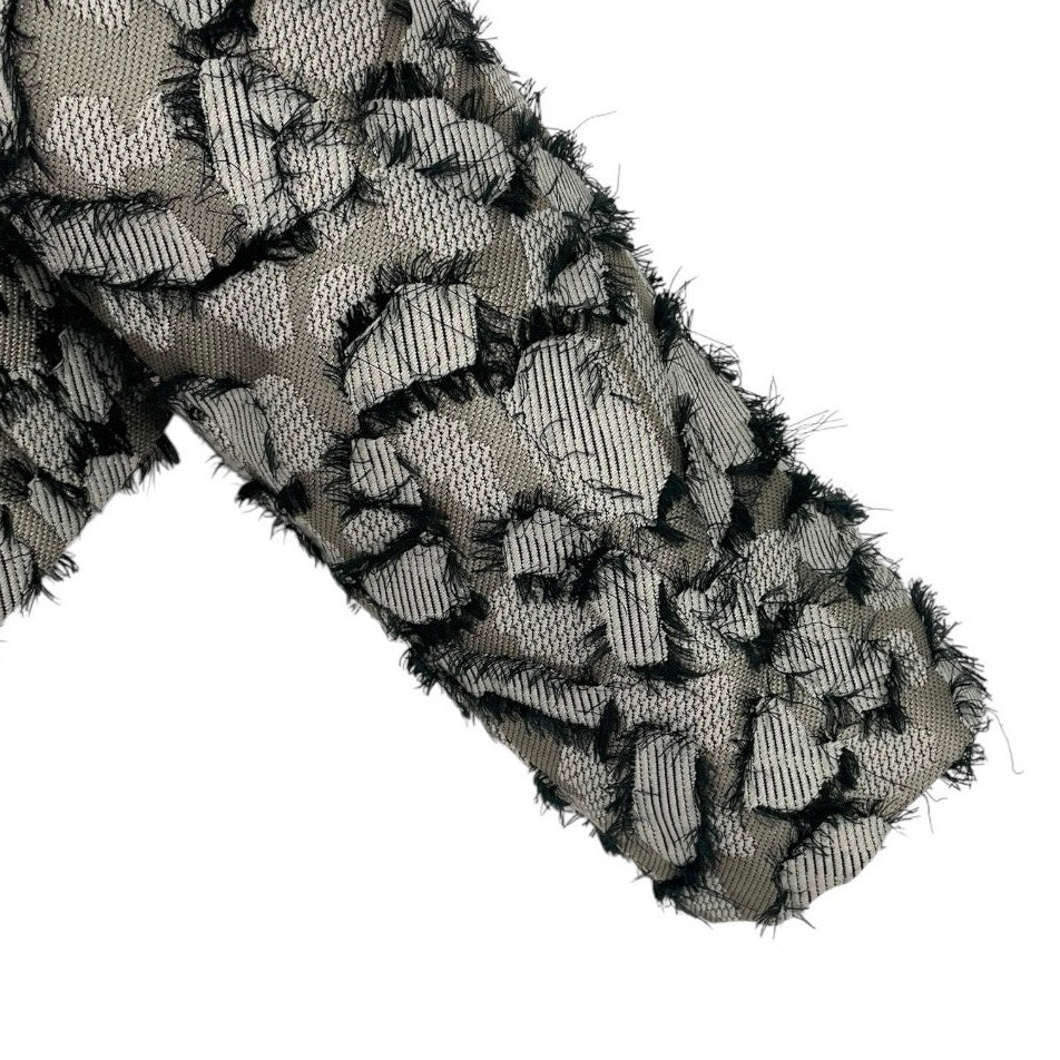 Doncaster Black & White Eyelash Lace Fringe Zip Up Jacket