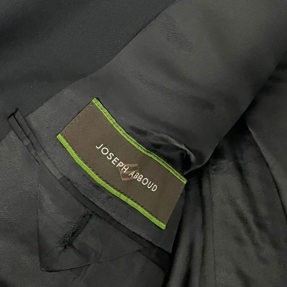 Joseph Abboud Vintage Mens Black Three Button Down Wool Blazer Suit Coat