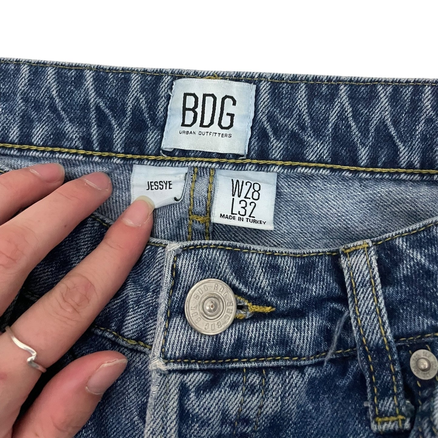BDG Jessye Two Tone Paneled Patchwork High Rise Jeans