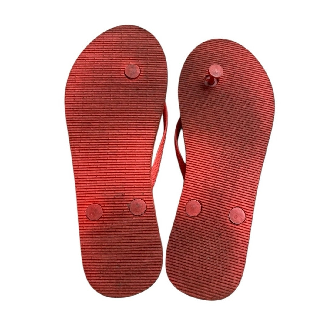 Shade & Shore Orange & White Polka Dot Flip Flop Sandals