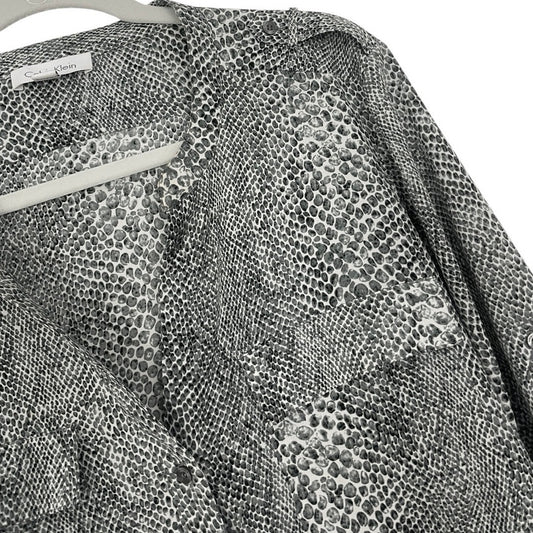 Calvin Klein Grey Snakeskin Button Down Blouse
