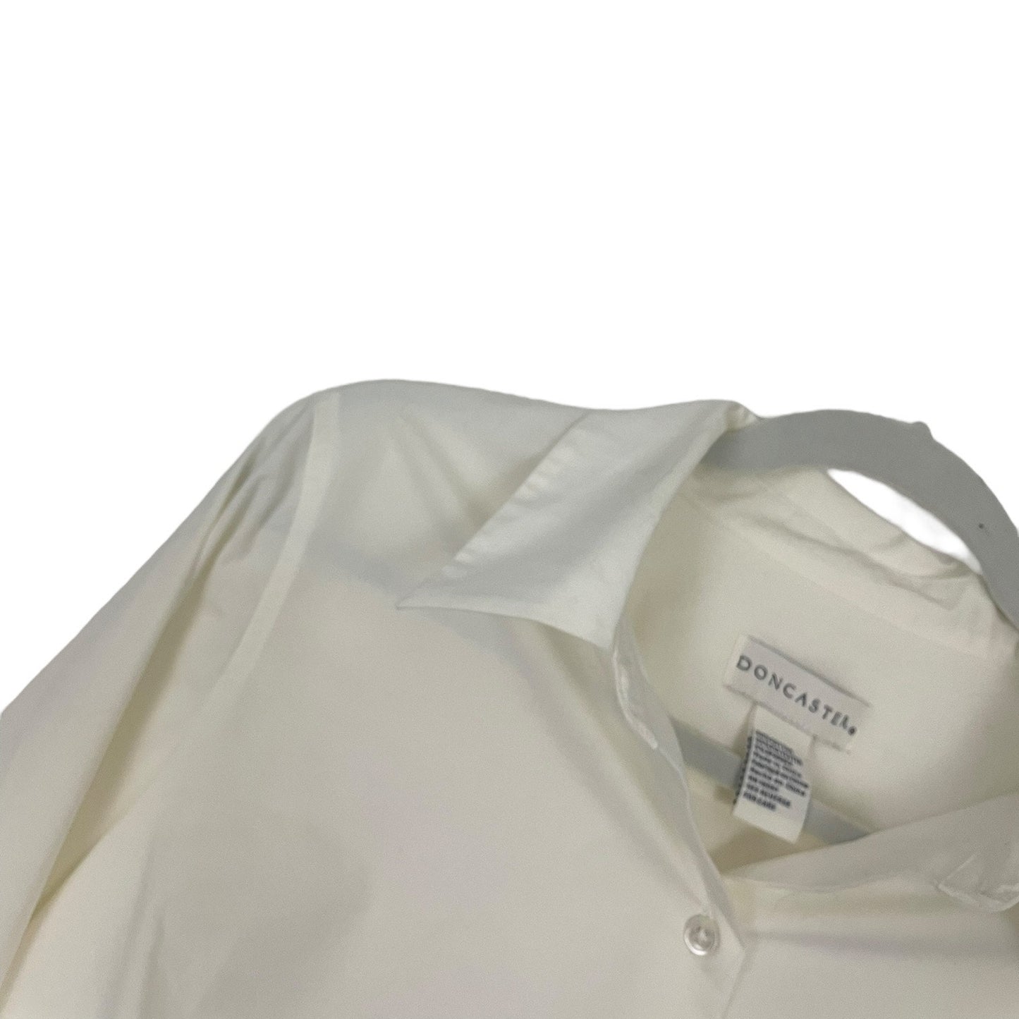 Doncaster Cream Long Sleeve Button Down Fitted Collared Blouse