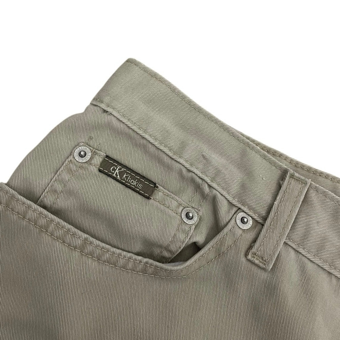 Calvin Klein Jeans Beige Flat Front Twill Khaki Shorts