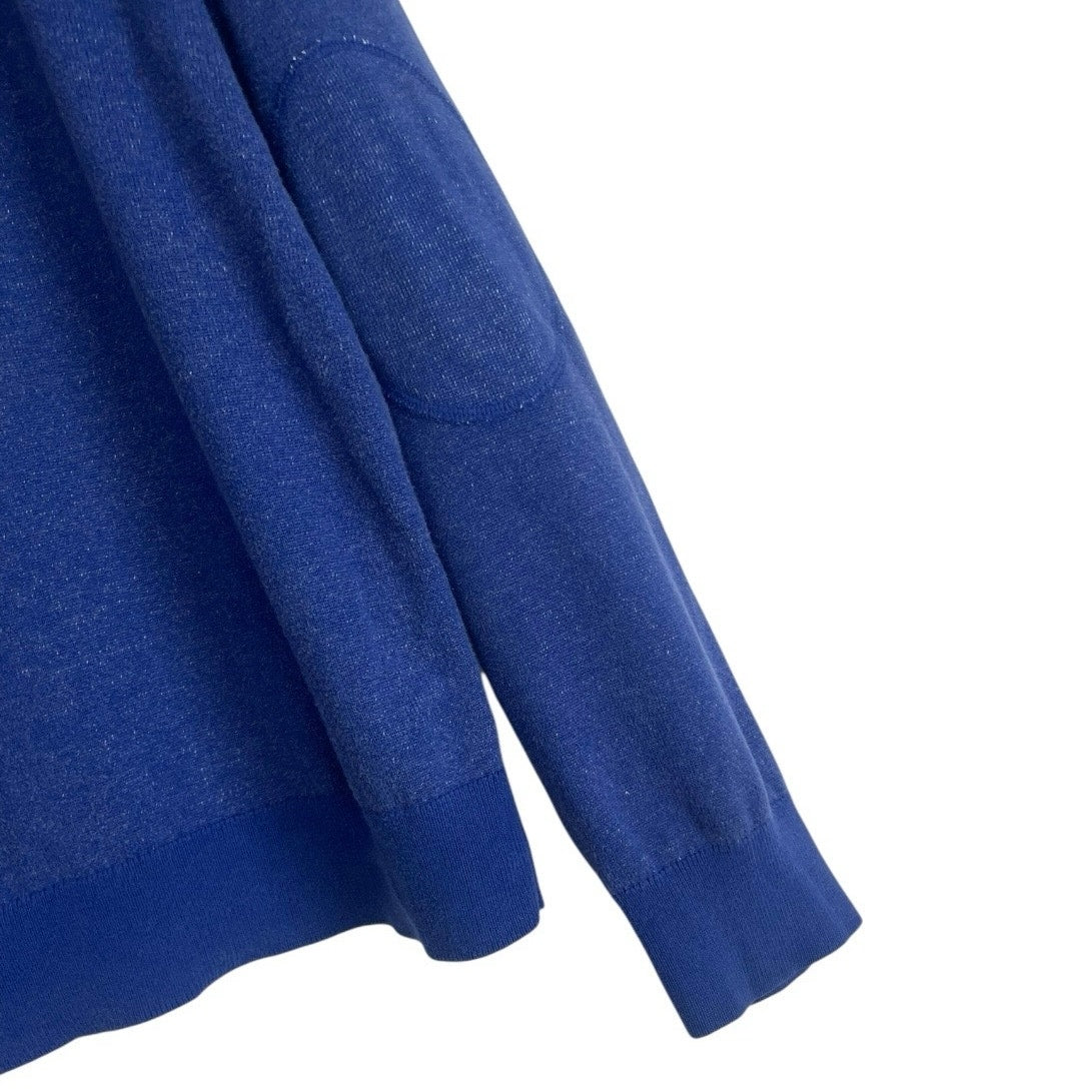 Cremieux Classics Mens Blue V-Neck Elbow Patch Sweater