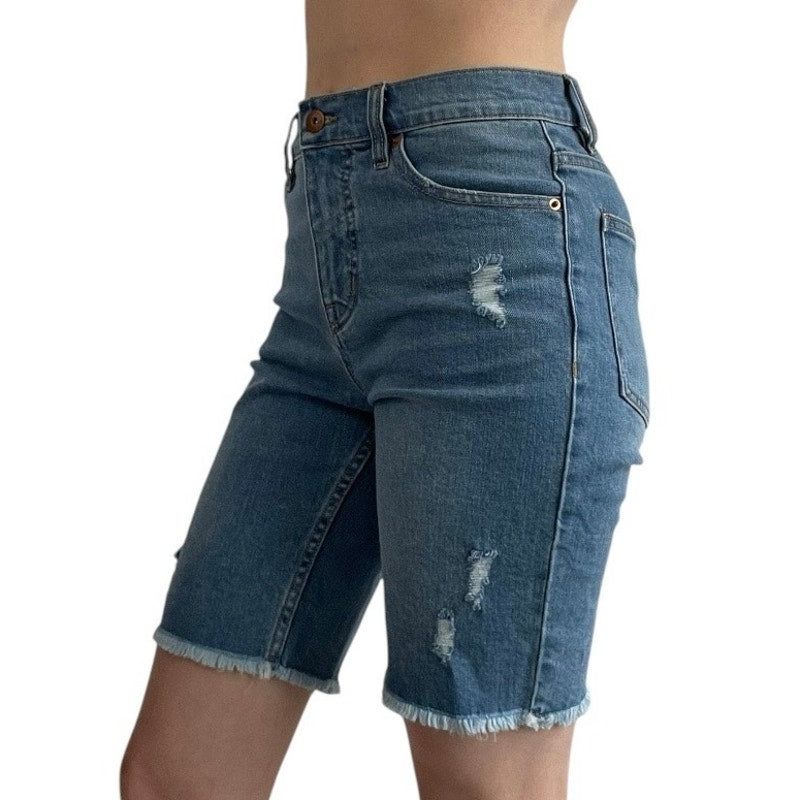 Supplies Distressed Midi Bermuda Denim Jean Shorts