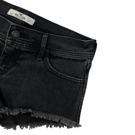 Hollister Black Denim Low Rise Mini Jean Shorts