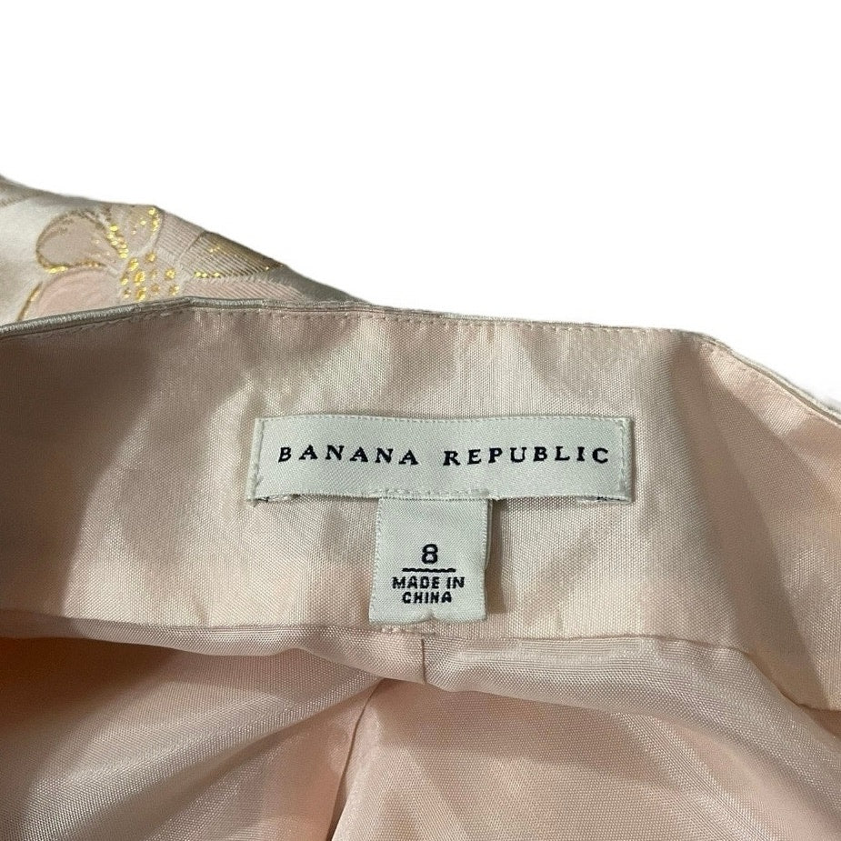 Banana Republic Gold Floral Embellished Skirt