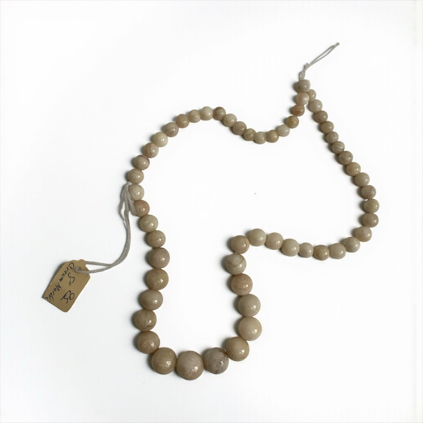 NWT Vintage Cream Marble Beaded Necklace