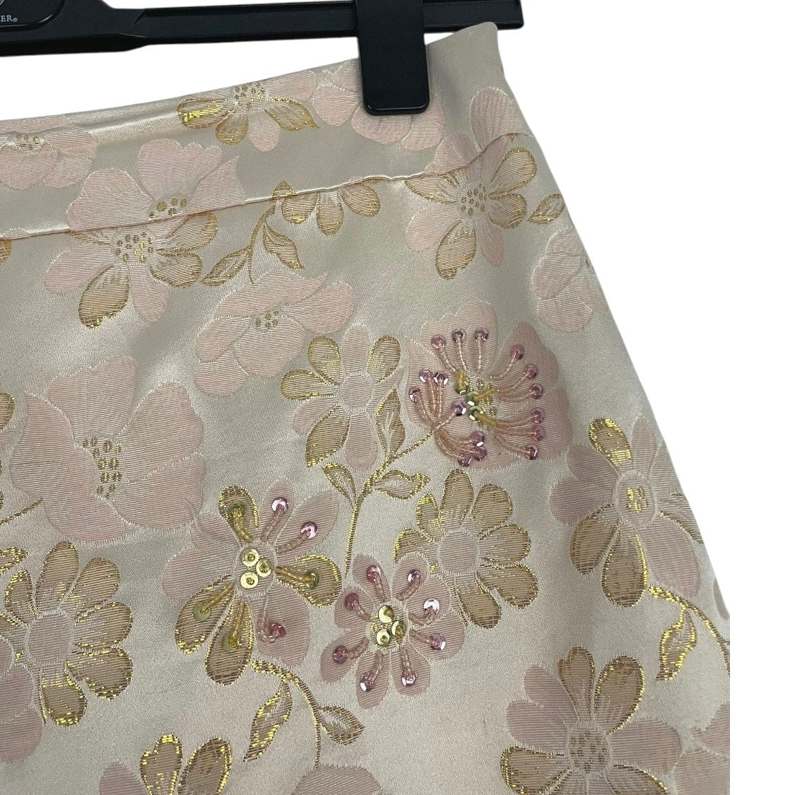 Banana Republic Gold Floral Embellished Skirt